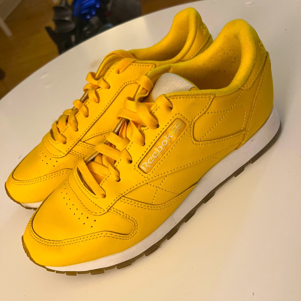 Yellow Reebok Classic Lace Up Shoes